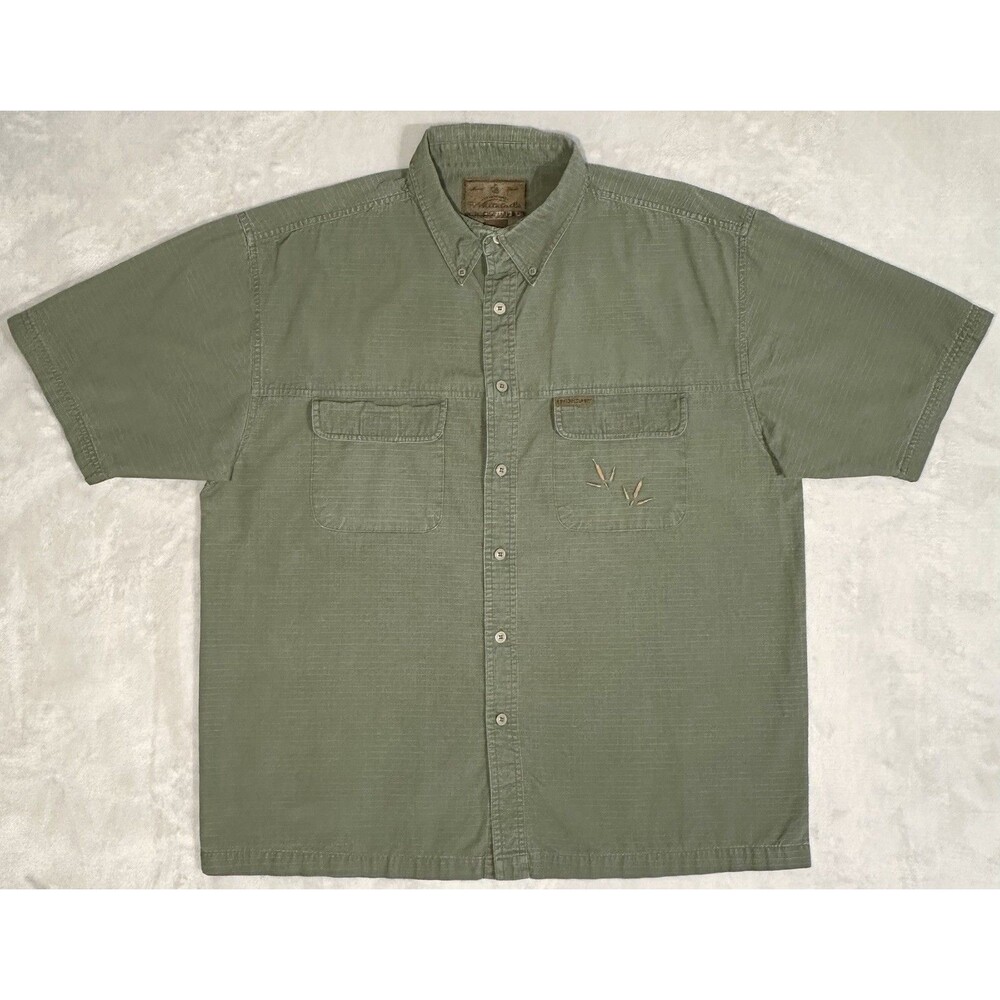 Legendary Whitetails Men's XL Green Turkey Embroidered Hunting Button Up Shirt